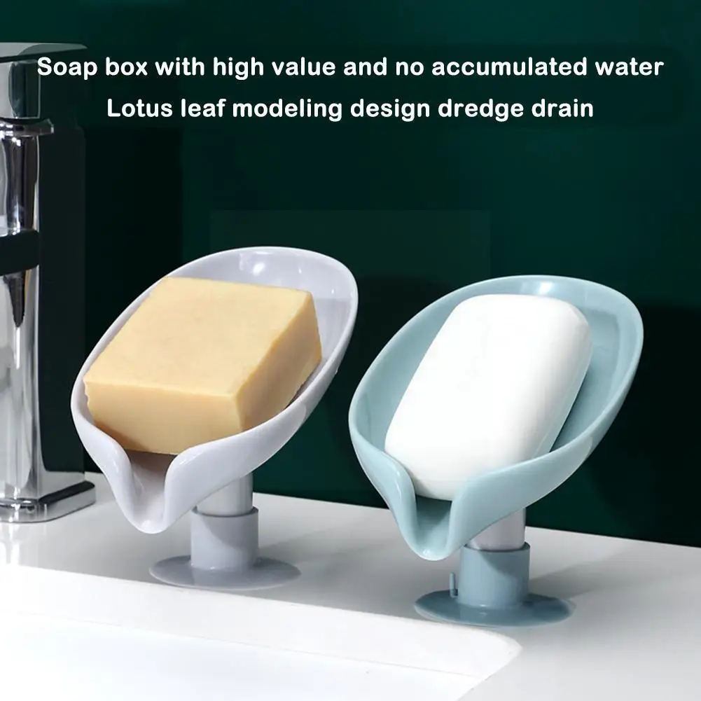 

Leaf Shaped Soap Box Drain Soap Holder Bathroom Shower Soap Holder Dish Bathroom Cup Suction Soap Soap Shower Box M1o4