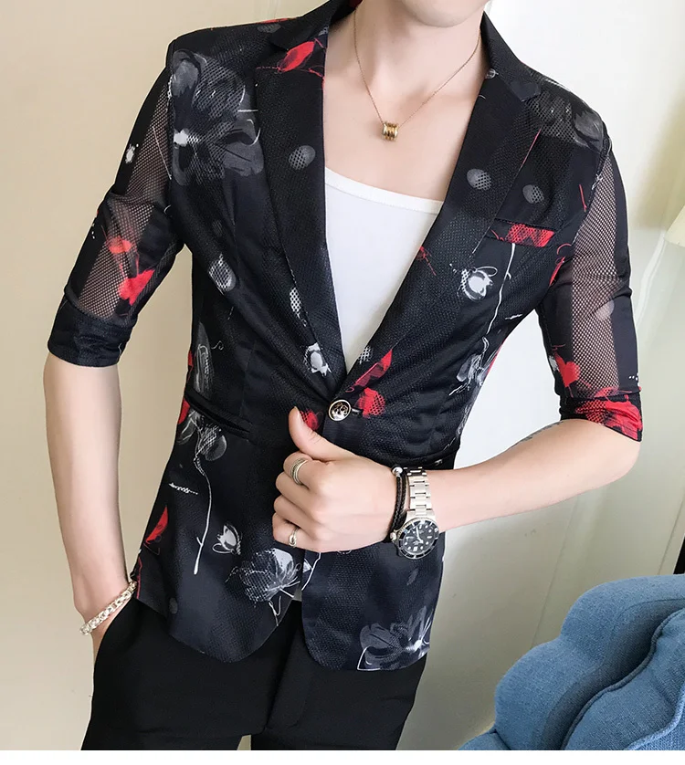 Мужские открытые блейзеры дизайнерское пальто с принтом мужская летняя тонкая