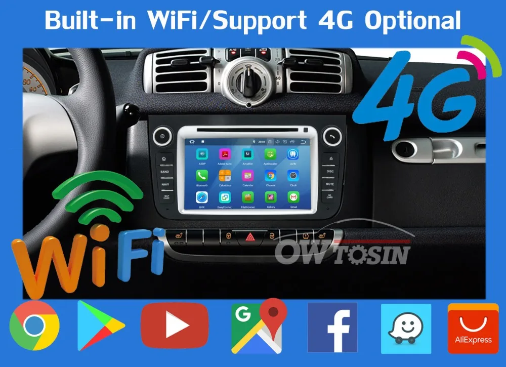 5 USB порт PX6/Восьмиядерный 4 Гб ОЗУ Android 9,0 автомобильный dvd-плеер для Mercedes Benz Smart Fortwo 2011 2012 2013 Автомобильный gps Радио DSP