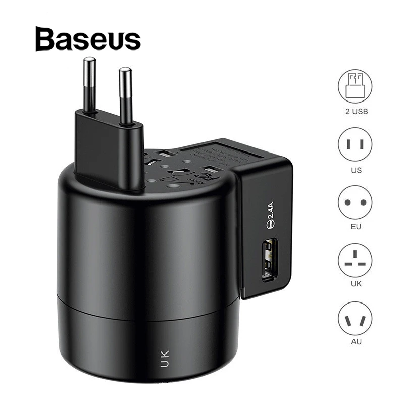 Универсальное USB зарядное устройство Baseus для samsung Galaxy S8 S9 Plus, портативный USB адаптер переменного тока, дорожное настенное зарядное устройство