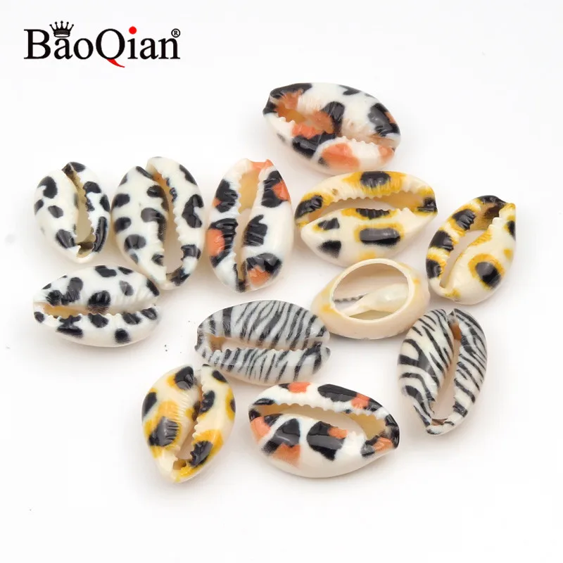 10 шт. 10-20 мм натуральные морские ракушки с леопардовым принтом пляжные