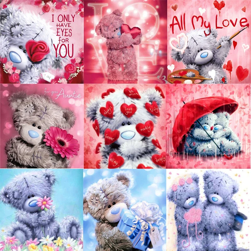 

5D DIY Diamond Painting Teddy Bear Full Drill Round Diamond Embroidery Cartoon Picture of Rhinestone Cross Stitch Home Decor