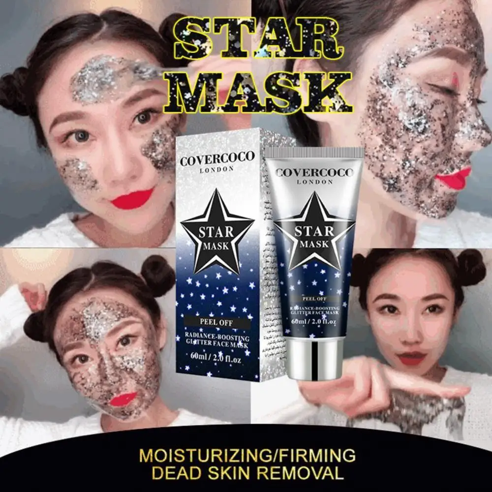 Звездная маска блестящая отшелушивающая для удаления угрей смягчающая поры