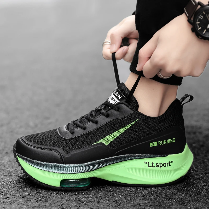 

Best Selling Running Sneakers For Men Plus Size Barefoot Running Shoes Brand Man Sport Shoes Thick Soled Athletic Shoes For Male