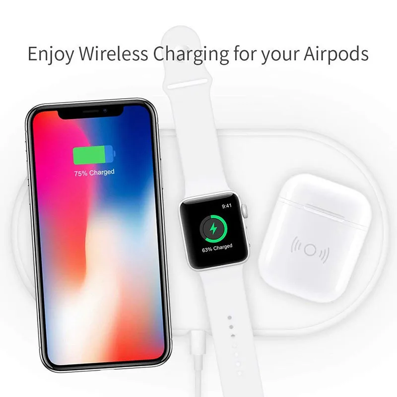 Хоббилан беспроводной чехол для зарядки для Airpods QI Стандартный беспроводной зарядный приемник крышка совместима с любым беспроводным зарядным устройством d20