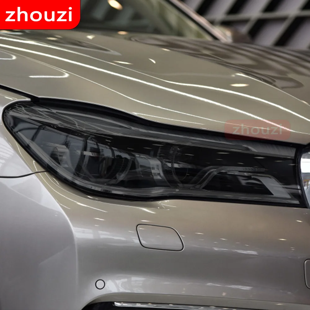 Для BMW G11 G12 F01 F02 7 серии 2009-2020 2 шт. тонировка для автомобильных фар Черная защитная