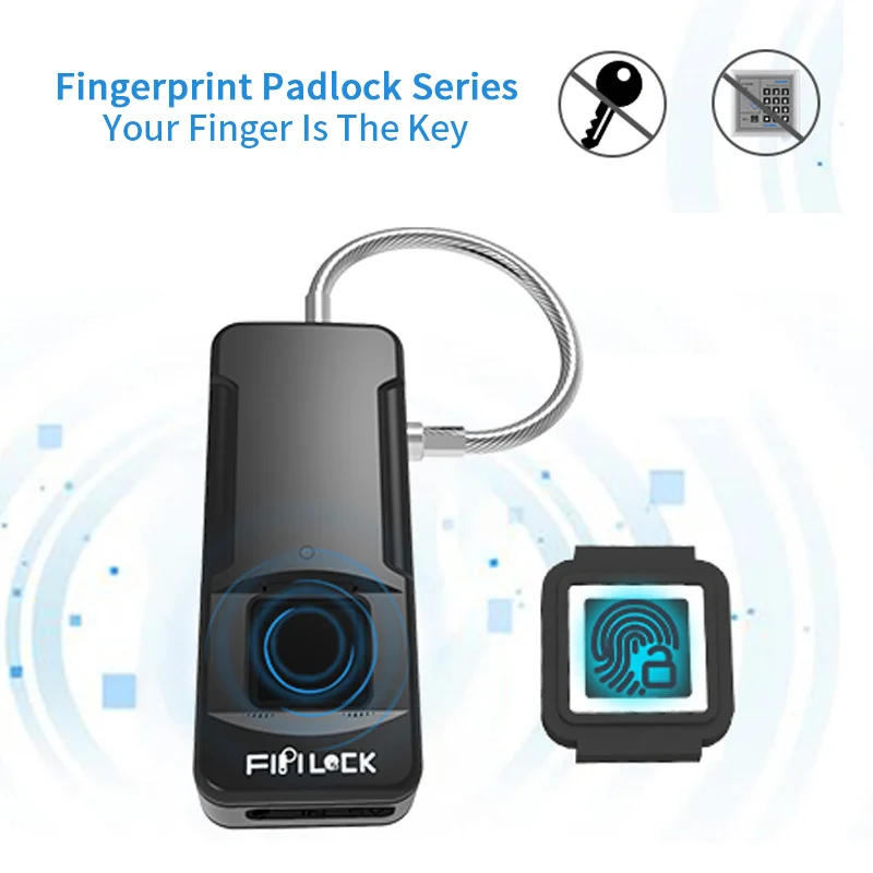 Fipilock Bluetooth блокировка отпечатков пальцев без ключа USB Перезаряжаемый Чехол для
