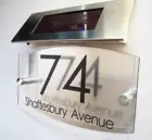 Персонализированный! Знаки о современных домах бляшки, дверные номера 1-9999, фсветильник на солнечных батареях, уличное название, светодиодный дверной знак, Номера для внешних домов