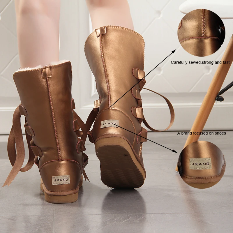 JXANG австралийские классические женские сапоги из натуральной воловьей кожи
