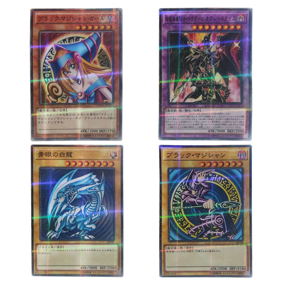 

Flash Cards Yugioh Cards DIY Dark Magicia Red-Eyes Dragoon Blue-Eyes White Drag Black Magician Girl Game Collection Anime Cards