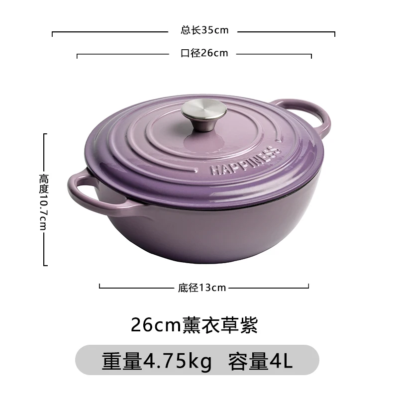 

Solid Color Casserole Cast Iron Cookware Clay Pot Cooking Casserole Kitchen Accessories Kookgerei Home Products DI50SG