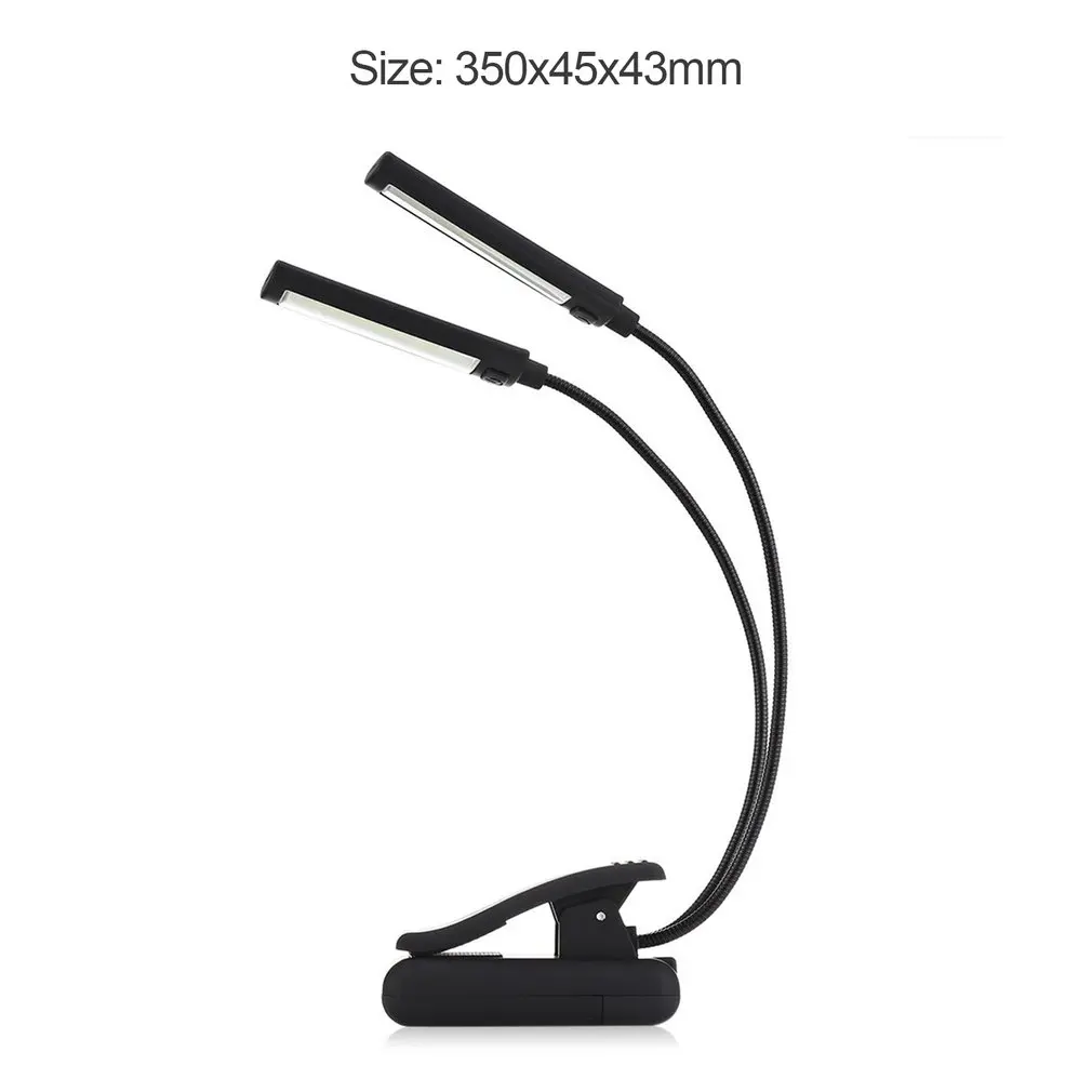 

USB Battery Clip on Book Reading LED Light 6W COB Flexible Arm Stand Lamp for Laptop Notebook Working Portable Night Light LESHP