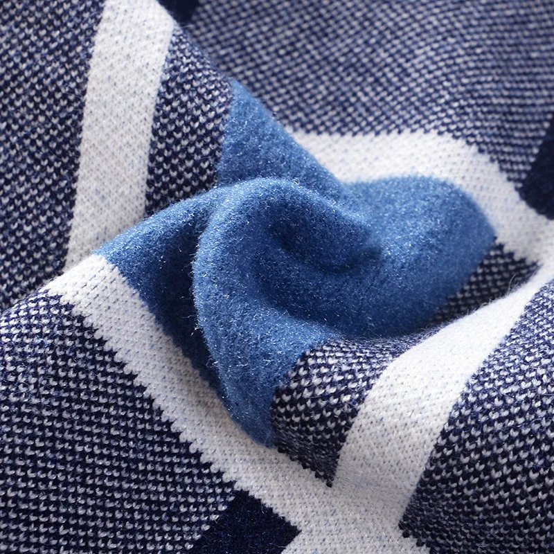 Осенне зимние вязаные свитера для маленьких мальчиков пуловер в клетку Детские