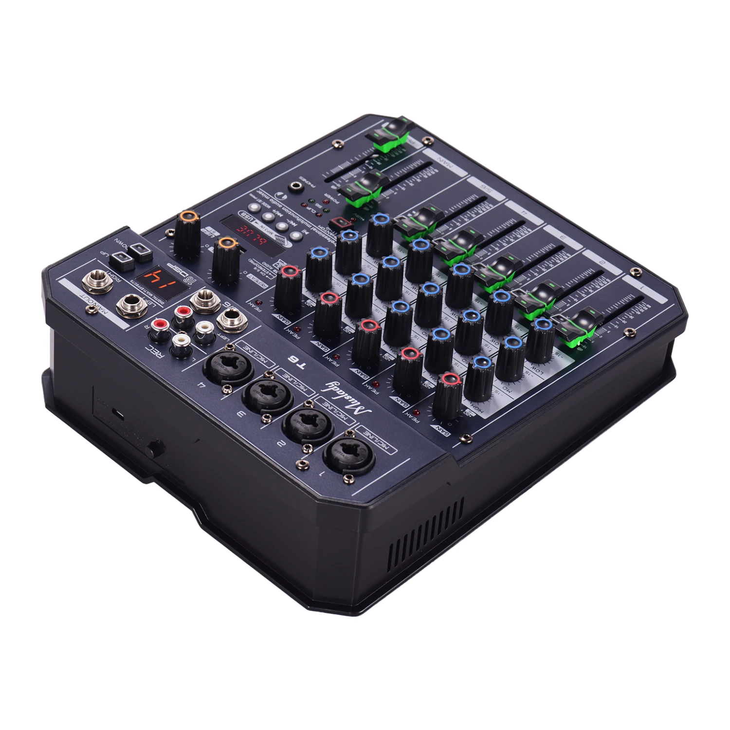Muslady T6 Портативный 6-канальный звуковая карта микшерный пульт звукомикшер