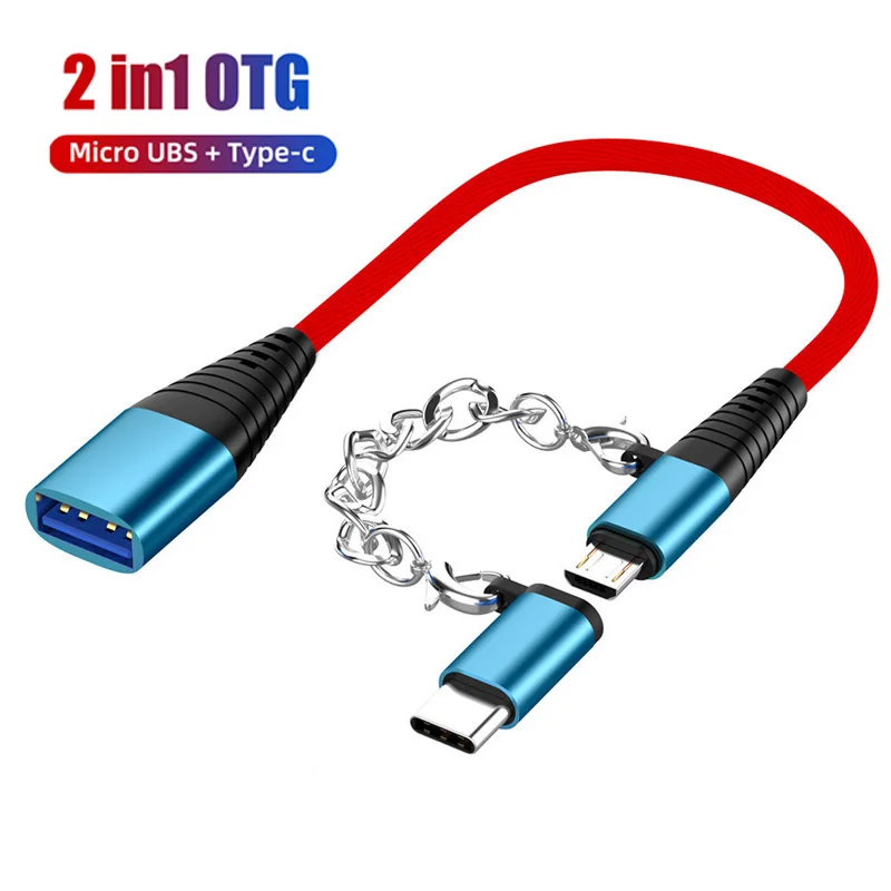 2 в 1 кабель USB OTG Type C Micro usb папа 0 мама|Переходники и адаптеры| |