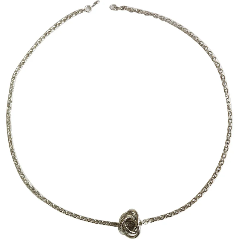 

European and American metal cold wind necklace geometric weave pendant temperament hip hop fashion jewelry