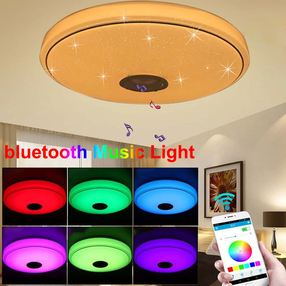 Smart LED Ceiling Light Dimmable APP Control Bluetooth Music Living Room Bedroom Lamp 36W/60W Lights | Лампы и освещение