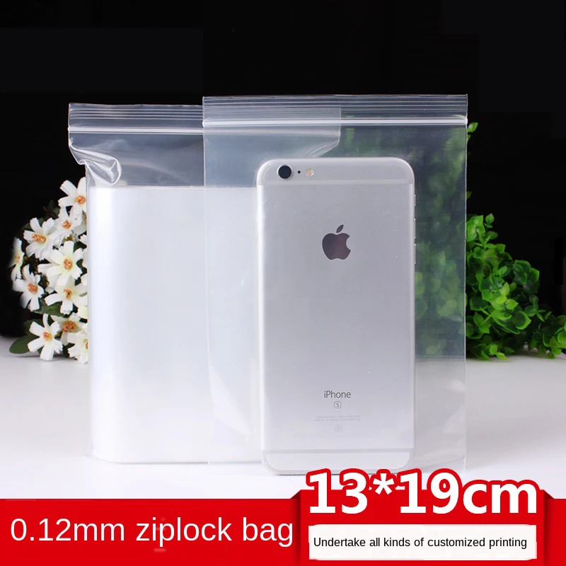Прозрачный пластиковый пакет с застежкой молнией упаковочный 13x19 см утолщенный 0
