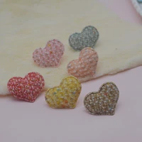 30pcs 43 1cm felt heart padded applique for diy headwear crafts patches decor ornament clothing accessories