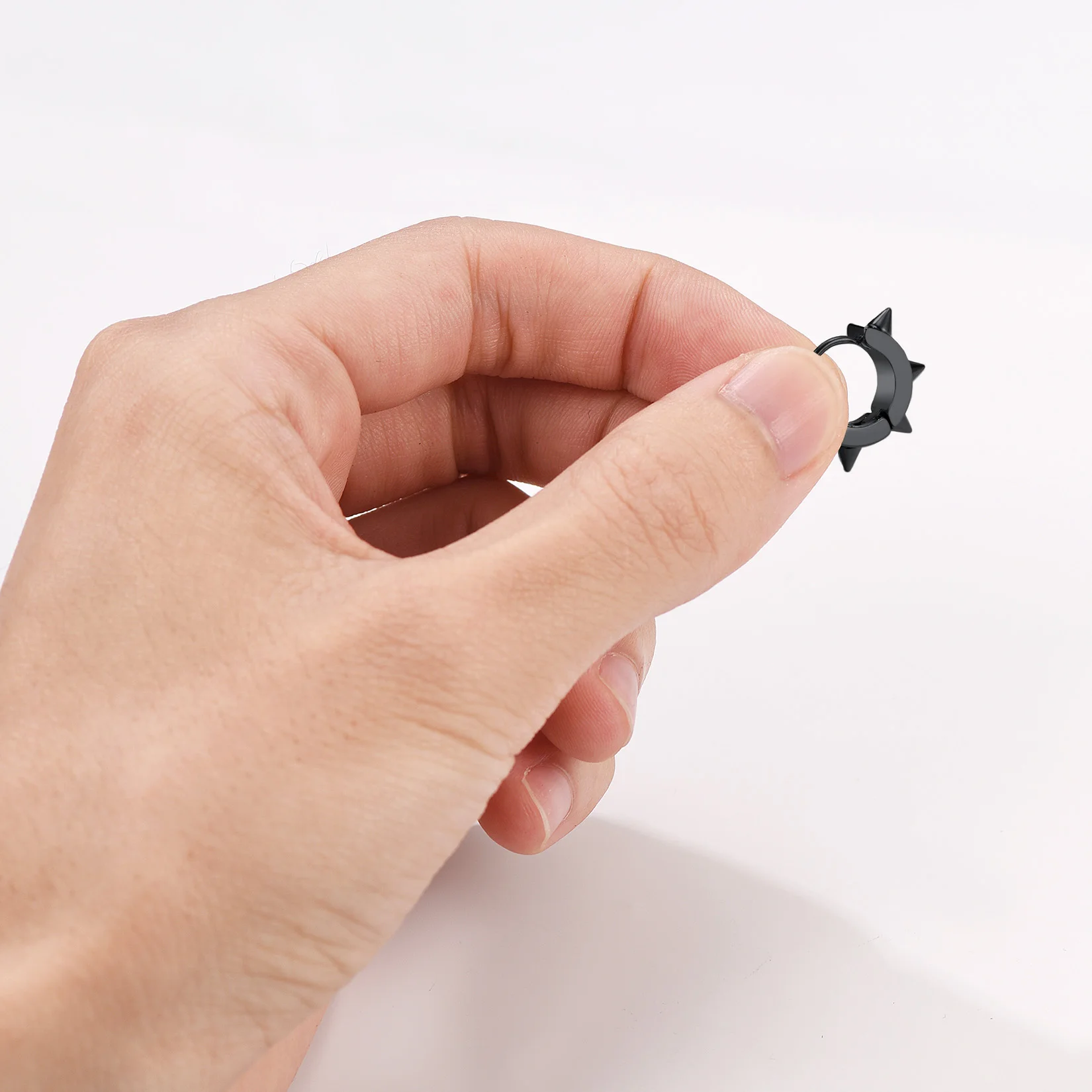 Мужская искусственная кожа Панк Готический Байкер в стиле хип-хоп черная 316L