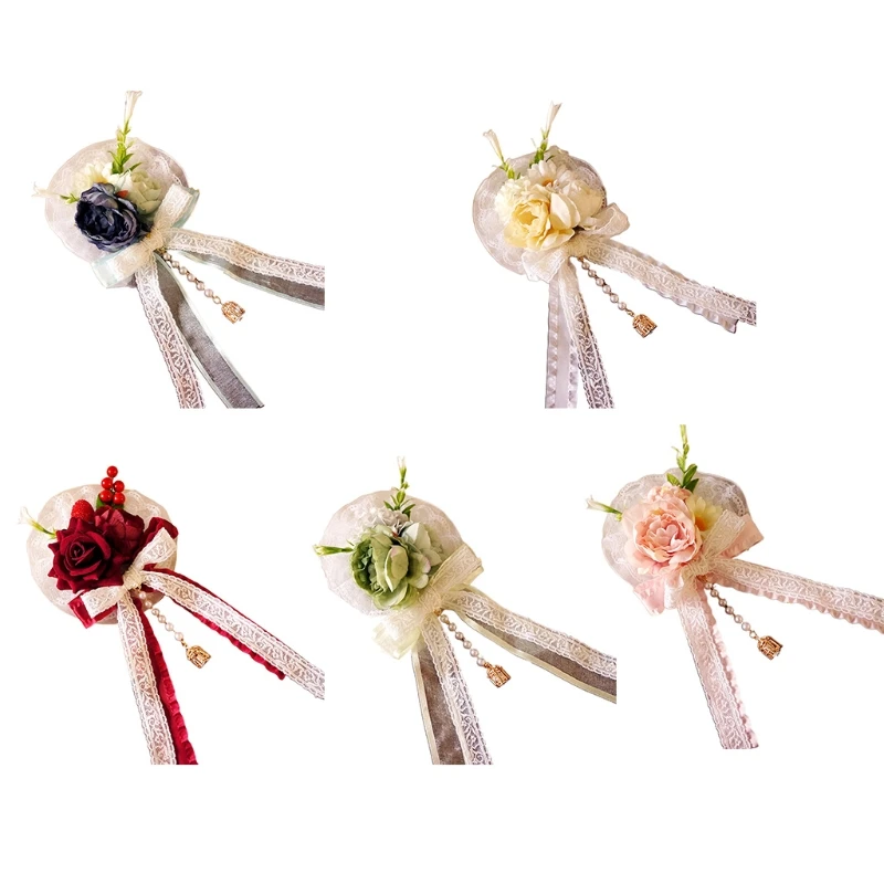 Girls Floral Lace Hairpin Sweet Hair Clip Steampunk Gothic Lady Headwear Gifts