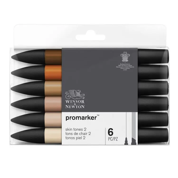 Профессиональный маркер WINSOR& NEWTON, 6/12 цветов, двухсторонняя(с круглым носком и косой) ручка для рисования, маркер, товары для рукоделия