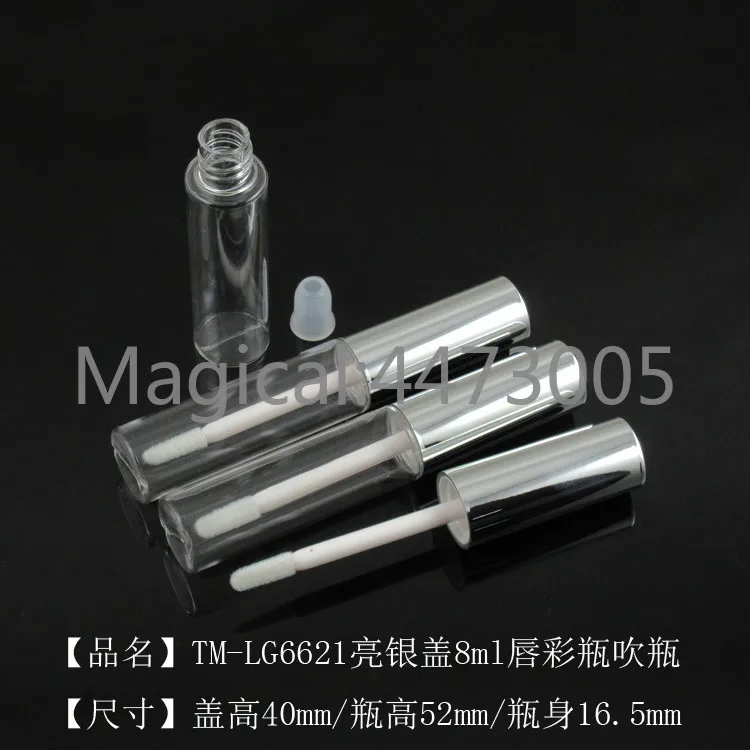 

10/30/50/100pcs 8ml Empty DIY Makeup Lip Gloss Bottle with Bright Gold and Silver Lid and Clear Plastic Tube Lip Gloss Tube