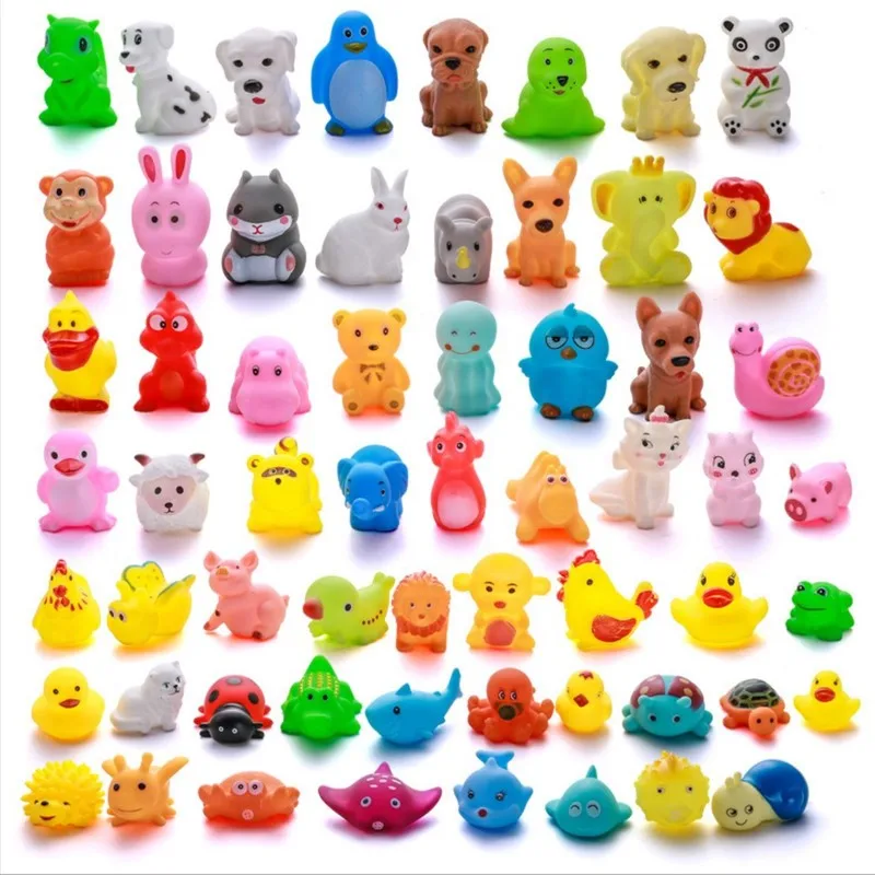 5/10 шт. милые детские игрушки для ванной стирка играть Животные мягкие резиновые