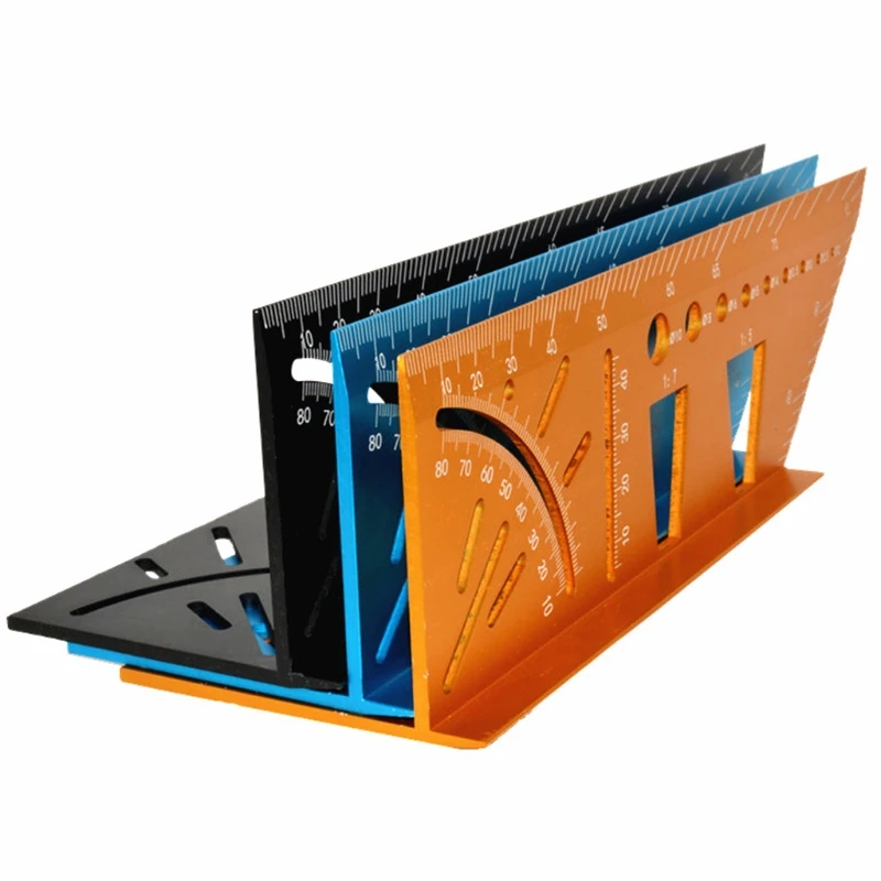 

45 90 Degree Accurate Measuring Square Angle Ruler Woodworking Portable Accessories Aluminum Alloy Scribe