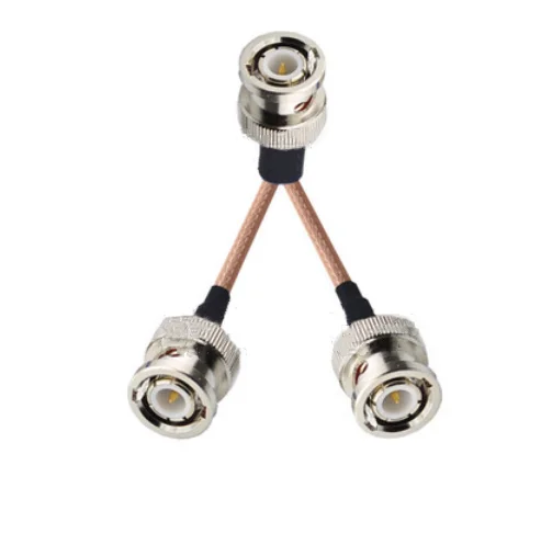 

BNC Male to 2 BNC Male Connector RF Pigtail Y Extension Jumper Cable RG316