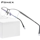 FONEX Мужские квадратные очки из чистого титана, новая модель 2020 года, половинчатая оптическая оправа, очки по рецепту при близорукости, 85640