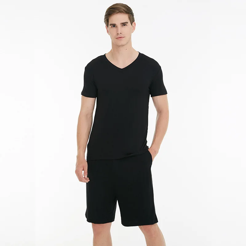 Пижамный комплект мужской из 2 предметов свободная пикантная рубашка с коротким