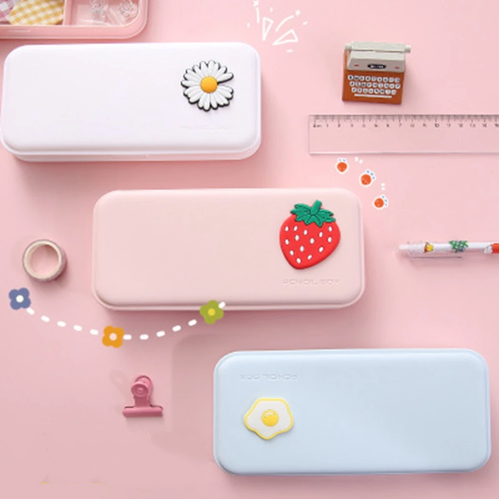 

Cute Macaron Pencil Case Multifunctional Stationery Frosted PP Plastic Pencil Pen Storage Box Student Pencilcase Office Supplies