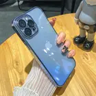 Роскошный прозрачный чехол с рамкой и покрытием для телефона iPhone 13 12 11 Pro Max Mini X XR XS 7 8 Plus SE 2020, мягкий силиконовый прозрачный чехол