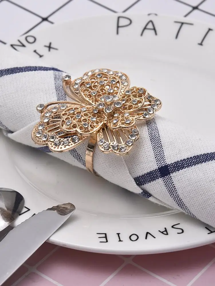 Napkin Ring Party Wedding Napkin Rings Table Decoration Alloy Napkin Holder Holiday Banquet Dinner Decor Party Supplies