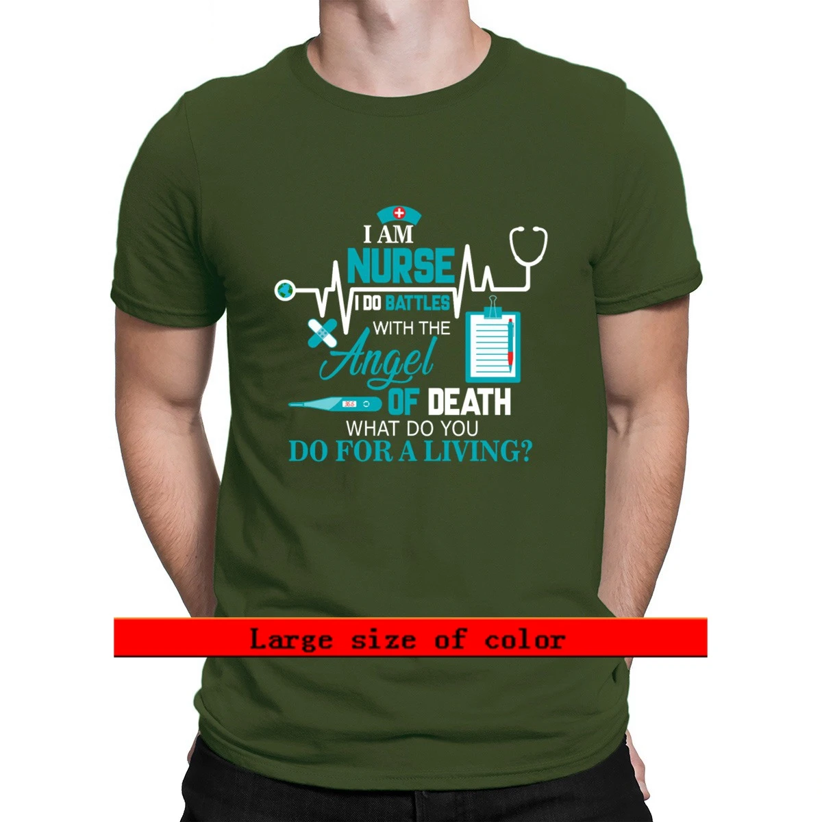 

Nurses Do Battles With The Angel Of Death 2021 T Shirt Loose Family Summer New Fashion Size S-5xl Normal Designs Tee Shirt Shirt