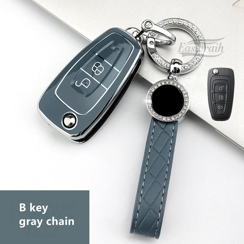 

Чехол для автомобильного ключа с цепочкой для Ford Mondeo Explorer Edge DISPATCH Fusion Mustang Everest Focus C-Max S-Max Lincoln MKX MKC