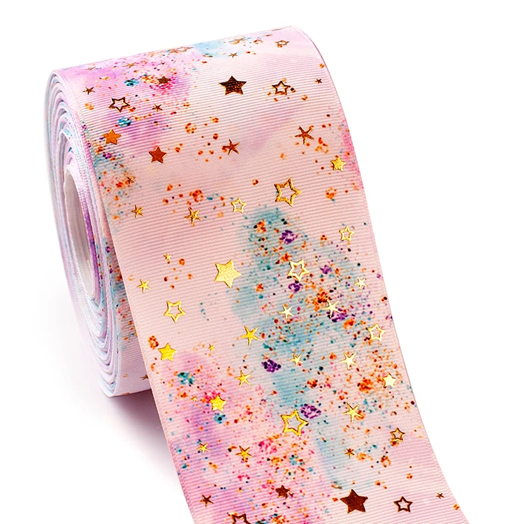 Термотрансферная лента 3 дюйма 75 мм 10 ярдов с золотой фольгой на цветной печатной