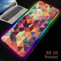 mrgbest new color triangle ultra thin optical large mouse pad anti skid game rgb led lighting notebook computer desk mousepad xl