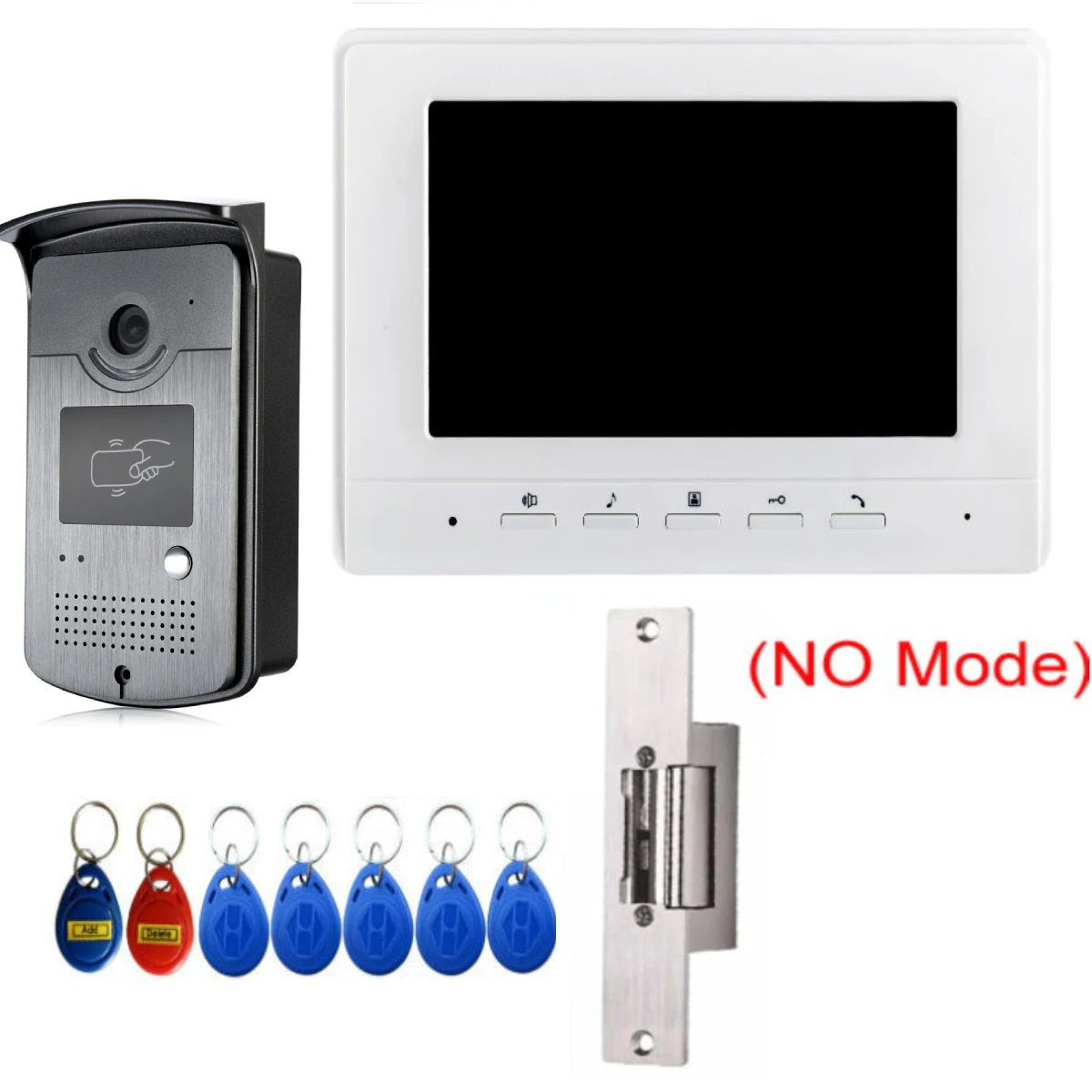 Home Wired Video door phone Doorbell intercom system with 7 inch White Screen IR Night Vision doorphone Camera