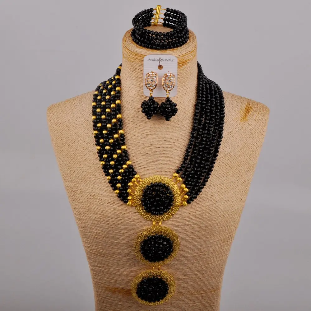 

Black African Beads Jewelry Set Fashion Necklace Bridal Set