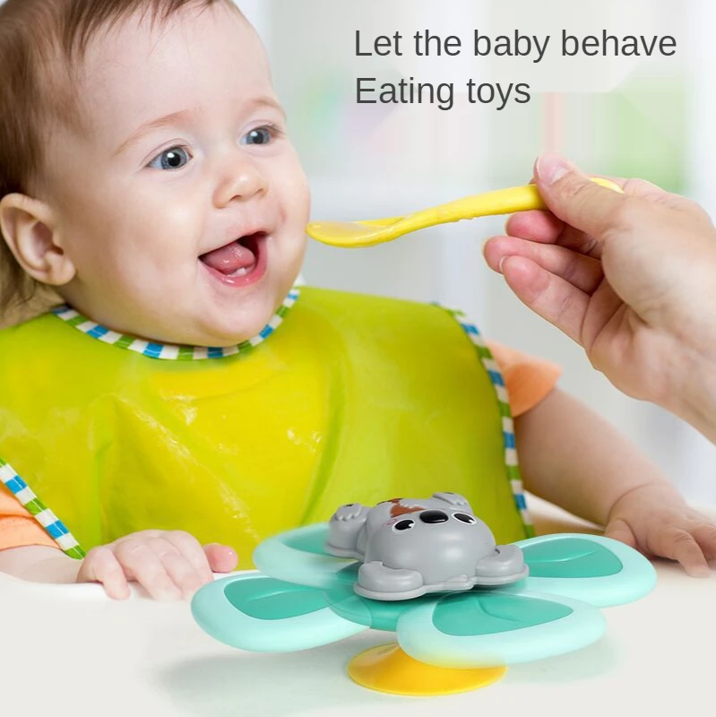 3PCS Suction Cup Spinning Top Toy, Suction Cup Baby Toys ,Baby Bath Toys Non Toxic Bitable Children's Toys