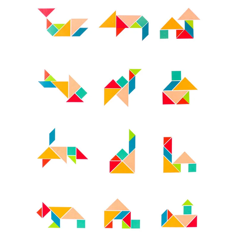

Baby Toys Magnetic 3D Puzzle Colorful Geometric Tangram Shape Wooden Puzzle Jigsaw Learning Toys for Kids