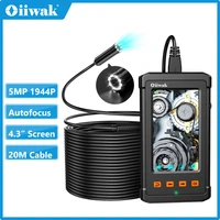 oiiwak 14mm endoscope camera autofocus borescope 4 3 ips 5mp inspection snake camera pipe sewer waterproof endoscope 32g