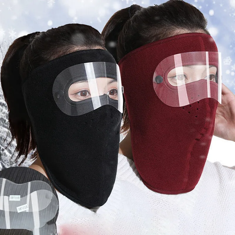 

Windproof Antidust Face Mask Cycling Ski Breathable Masks Fleece Face Shield High Definition Anti Fog Goggles Hood Head Cover