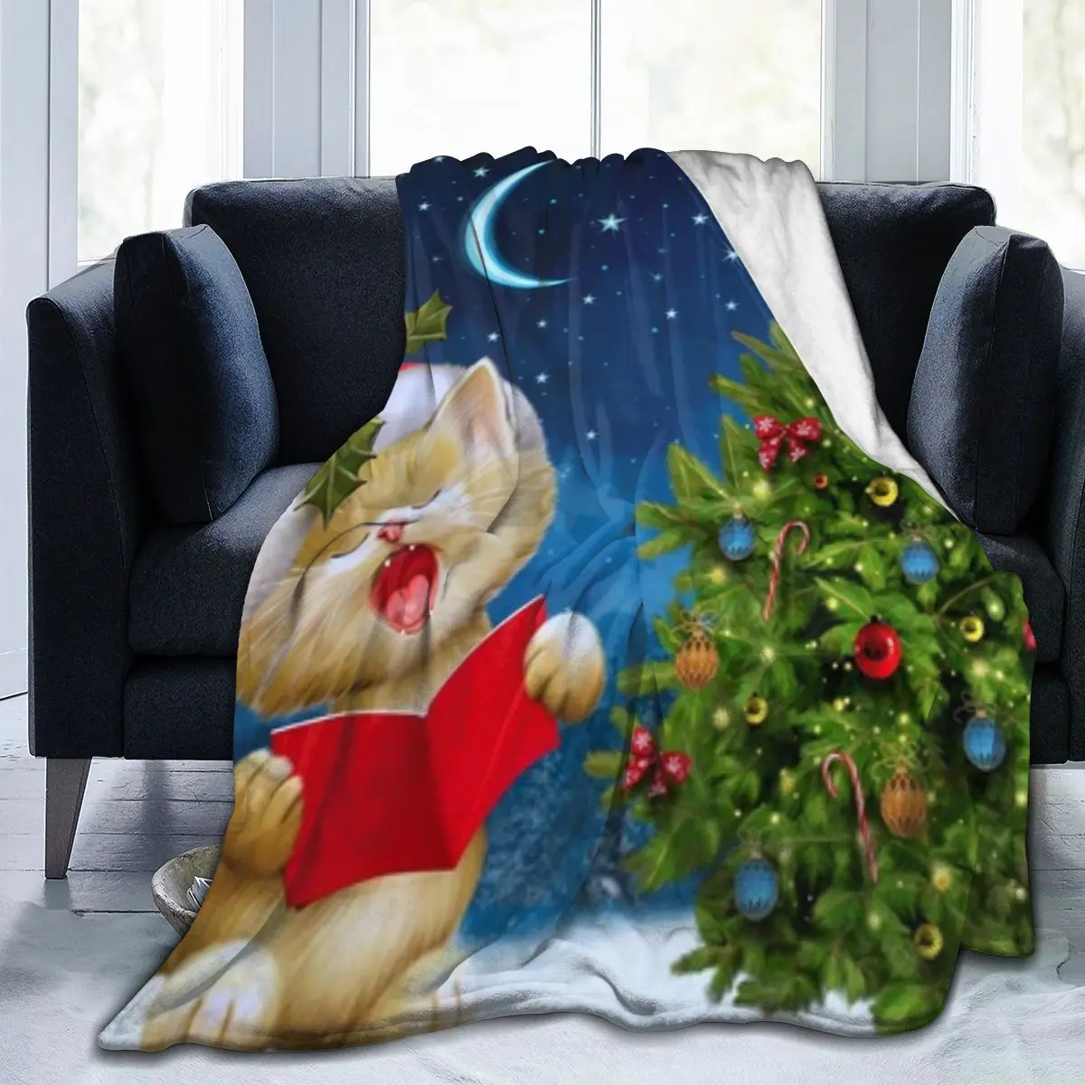 

Merry Christmas Pattern Pinetree Santa Claus Warm Cozy Fleece Blanket For Kid Adult Xmas Dropship Wholesale Flannel Throws