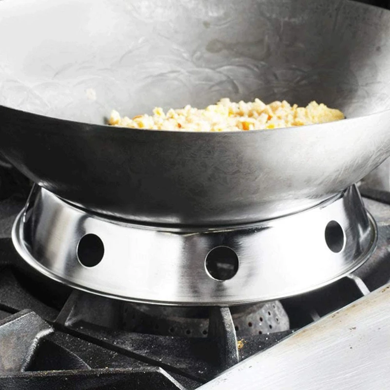 

Universal Wok Pan Support Rack Stand Wok Ring/Metallic Round Bottom Universal Size for Gas Stove Fry Pans
