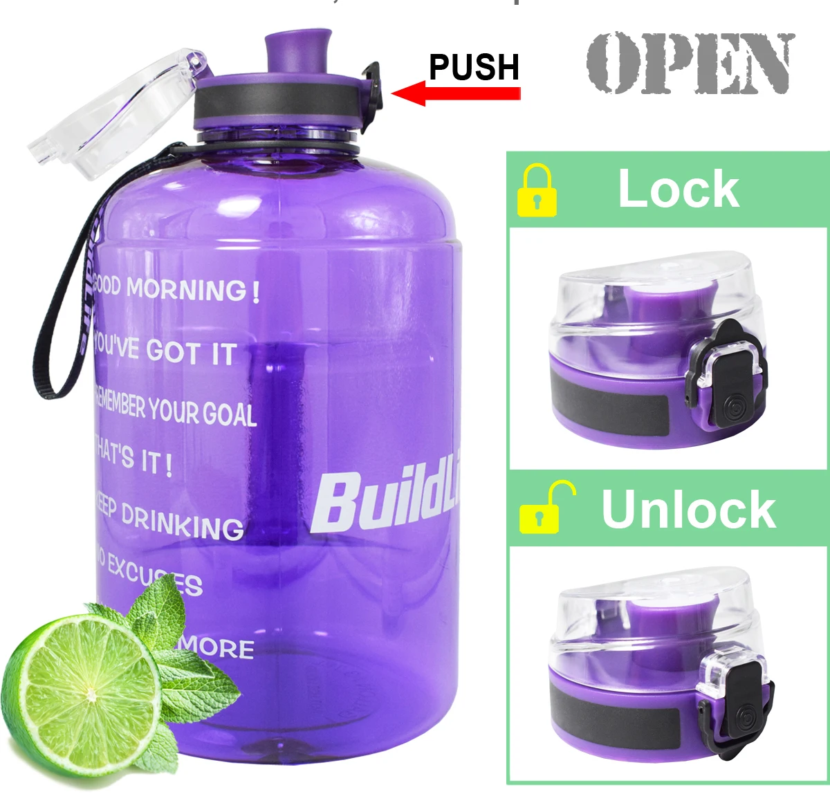 QuiFit 128 унций 73 унций 43 унций Спортивная большая галлонная бутылка для воды с фильтром для фруктов без бисфенола, бутылка для напитков, кувшин, тыква, тренажерный зал, туризм