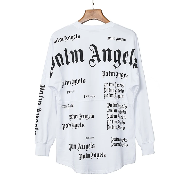 

Palm Angels letter printing couple round neck cotton street hip-hop popular simple wild men women long-sleeved T-shirt 45653