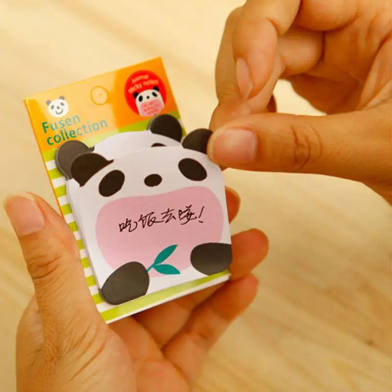 Кавай бумажные наклейки блокнот для записей закладки творческий милый кот панда